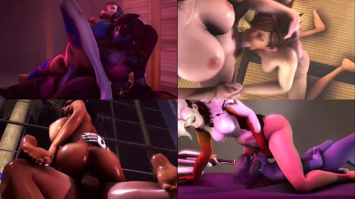Четыре в одном: жаркий секс фута героинь игры Overwatch
