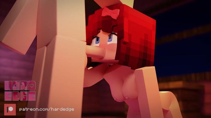 Рыжеволосая красотка из игры Minecraft сделала другу нежный минет