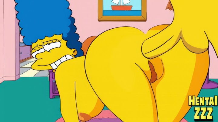 Гомер из Симпсонов знатно возбудился и выдолбил сочную Мардж в анальную дырку