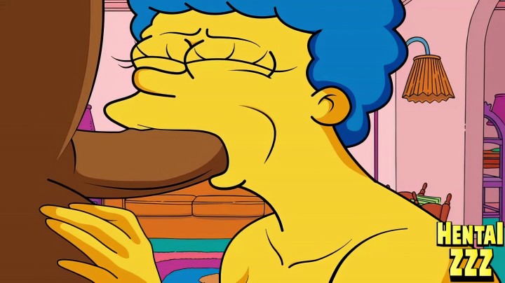 Посмотрите мульт порно про Симпсонов, где Мардж уверенно работает ртом, отсасывая черный член